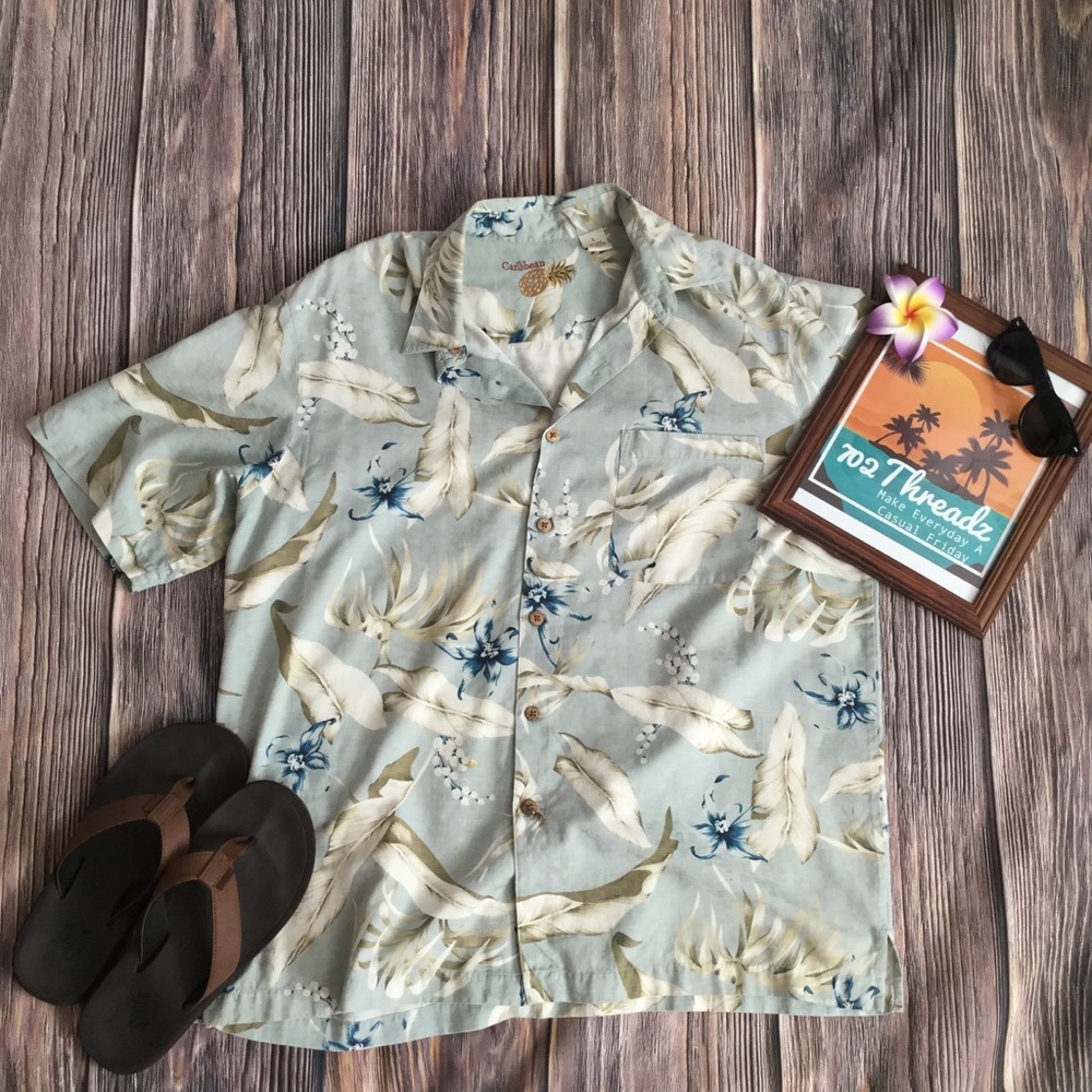 Caribbean Button Down Tropical Shirt